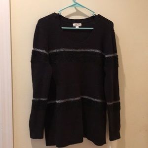 Style co Deep black combo woman sweater